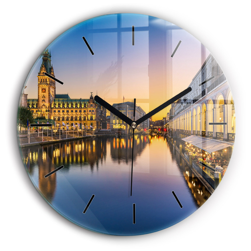 Fali üvegóra kerek 60cm Hamburg Városháza