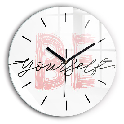 Fali üvegóra kerek 60cm Légy önmagad felirat