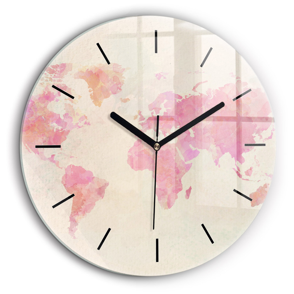 Egyedi üvegóra kerek 60cm Akvarell világtérkép