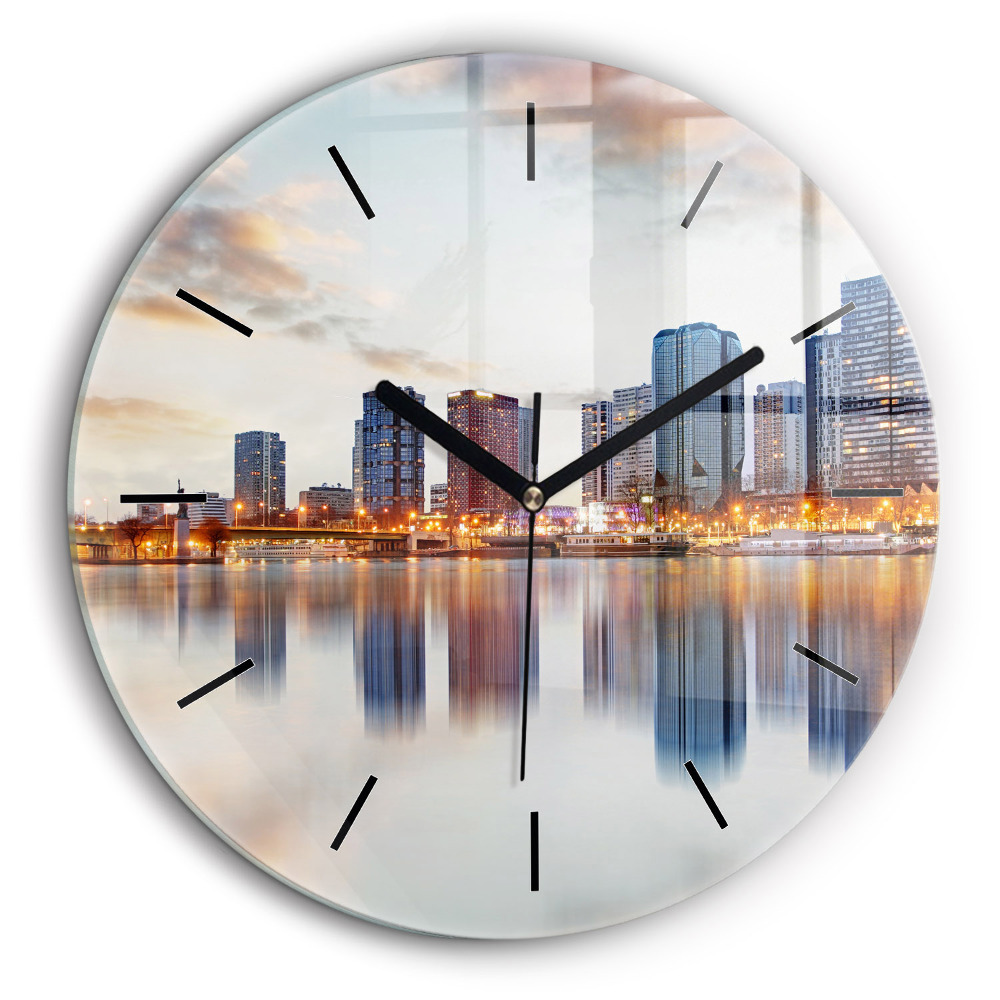 Fali üvegóra kerek 60cm Panoráma az Eiffel-toronnyal