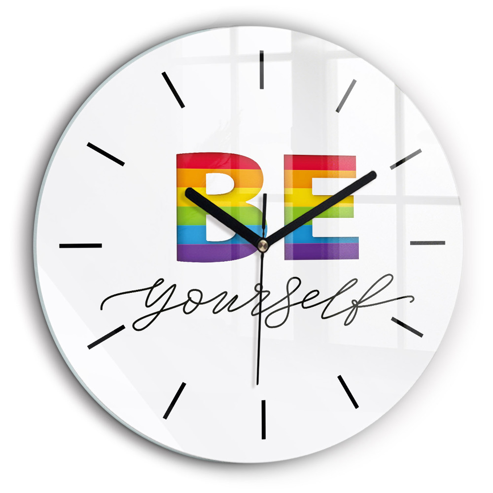 Kerek fali üvegóra 60cm Légy önmagad felirat