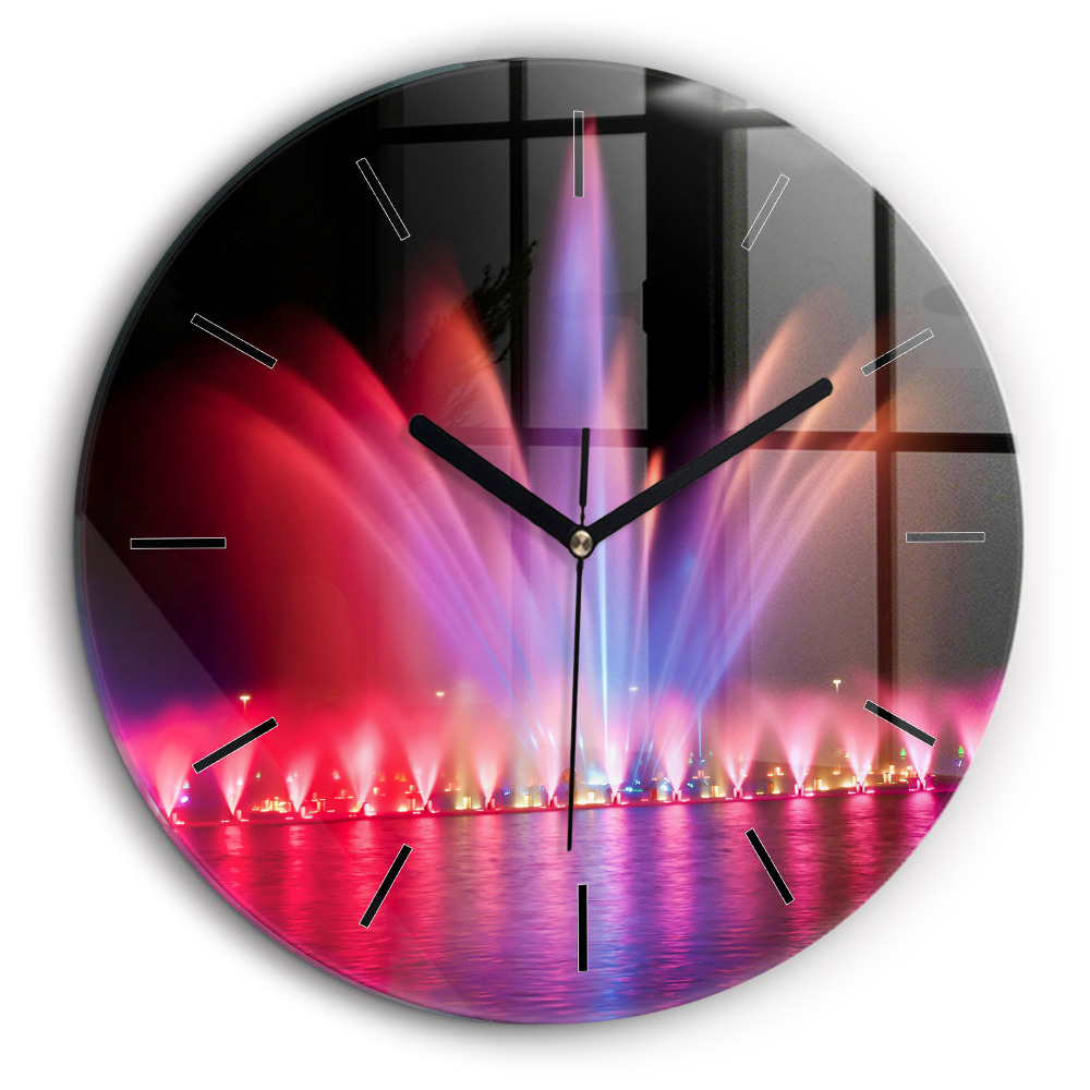 Kerek üvegóra 60cm Wrocławi szökőkút éjszaka