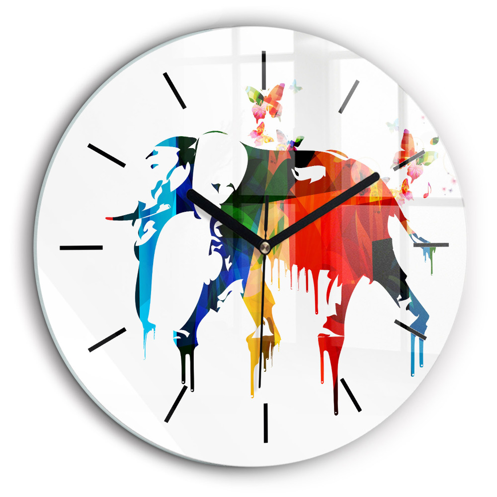 Kerek falióra 60cm Színes festett elefánt