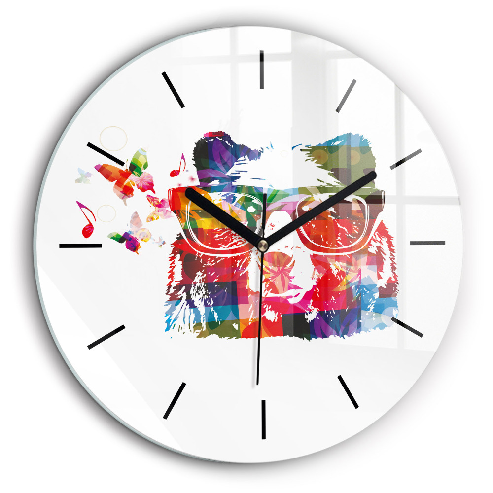 Egyedi üvegóra kerek 60cm Medvefej