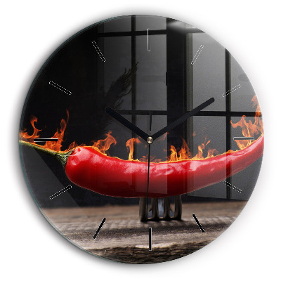 Fali üvegóra kerek 60cm Pepperoni paprika