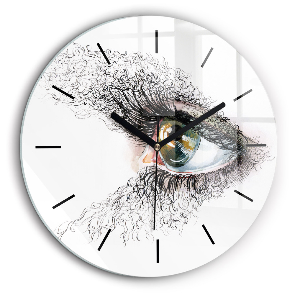 Kerek fali üvegóra 60cm Rajz emberi szemről