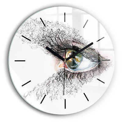 Kerek fali üvegóra 60cm Rajz emberi szemről