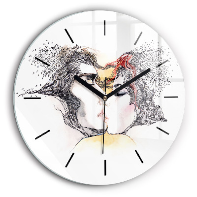 Fali üvegóra kerek 60cm Rajz egy szerelmes csókról