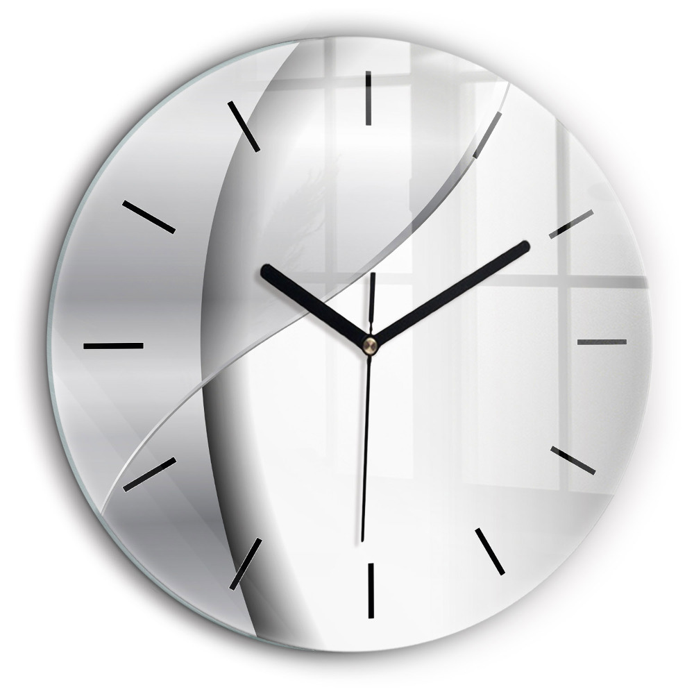 Kerek falióra 60cm Fekete és ezüst vonalak