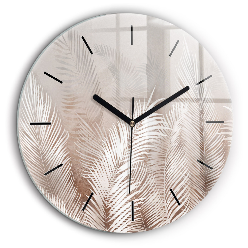 Kerek üvegóra 60cm Trópusi boho levelek