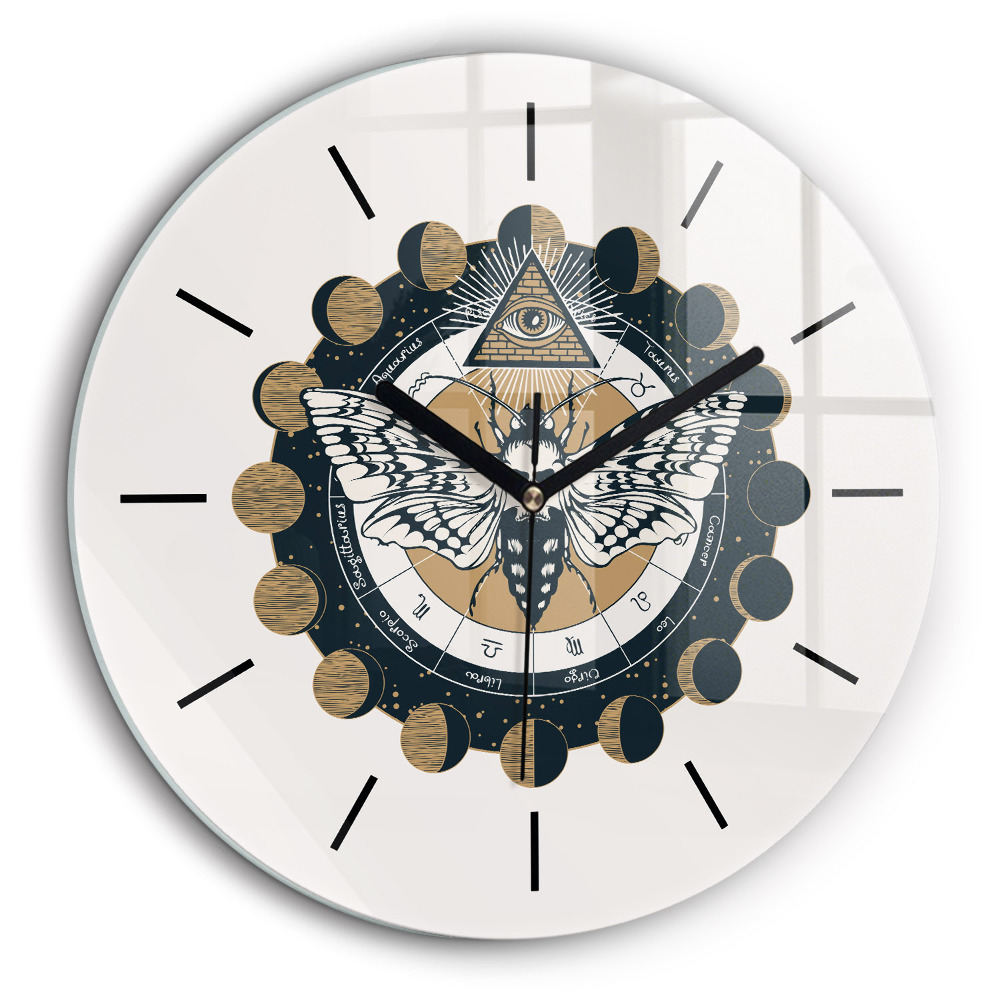 Kerek üvegóra 60cm A hold és a szem fázisai