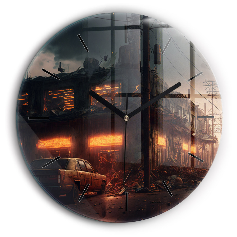 Kerek üvegóra 60cm Apokaliptikus épület