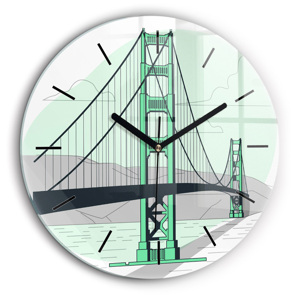 Kerek falióra 60cm Zöld híd