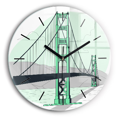 Kerek falióra 60cm Zöld híd