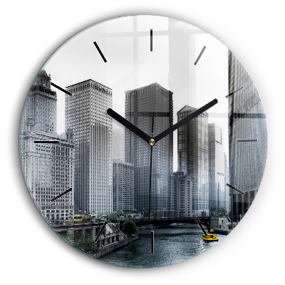 Fali üvegóra kerek 60cm A város panorámája