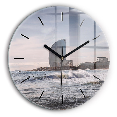 Kerek falióra 60cm Barcelona szörfös