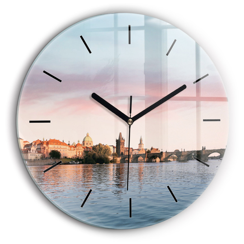 Fali üvegóra kerek 60cm Károly-híd Prágában