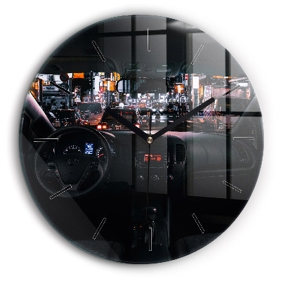 Kerek fali üvegóra 60cm Autó Tokióban